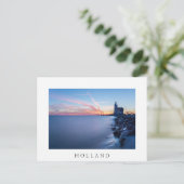 Paard van de vuurtoren van Marken in een blauwe zo Briefkaart (Staand voorkant)