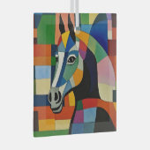 Paard van kleuren glas ornament (Voorkant Rechts)