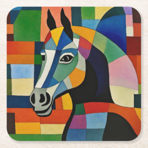 Paard van kleuren kartonnen onderzetters
