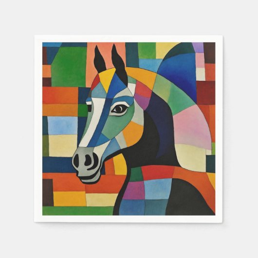 Paard van kleuren servet (Voorkant)