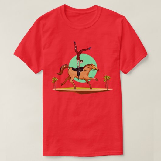Paard Vaulting illustratie T-shirt (Design voorkant)