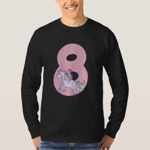 Paard Verjaardag 8 Jaar Oud Meisje 8e Dag Kinder T-shirt
