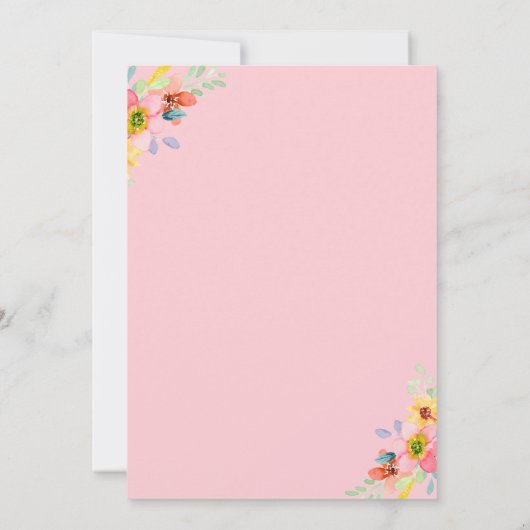 Paard Verjaardag Bloemen Pony Roze Kaart (Achterkant)