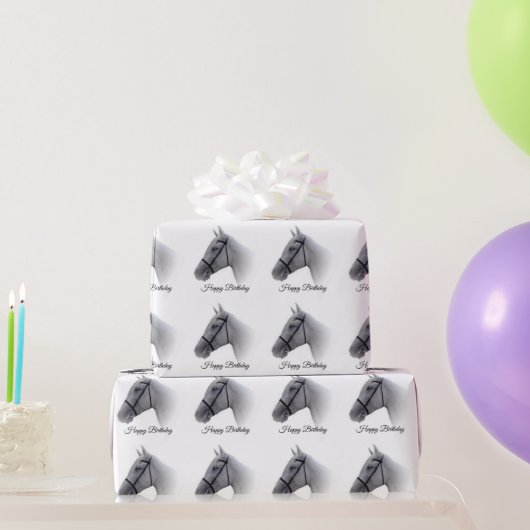 Paard verjaardag cadeaupapier (Feestgeschenken)