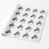 Paard verjaardag cadeaupapier (Uitgerold)