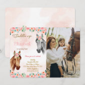 Paard Verjaardag Foto uitnodiging (Voorkant / Achterkant)