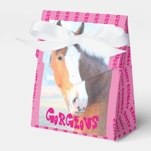 Paard Verjaardag geschenkdoos Bedankdoosjes (Voorkant Zijde)