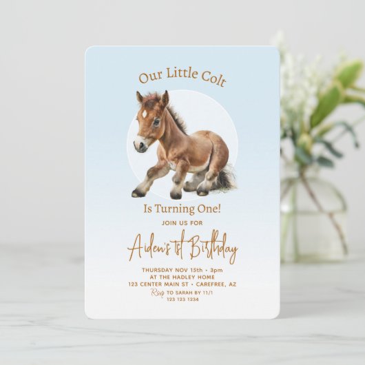 Paard Verjaardag Jongens 1e Kaart (Staand voorkant)
