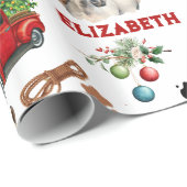 Paard Verjaardag Kerstmis Cowgirl Cadeaupapier (Rol Hoek)