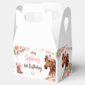 Paard Verjaardag Meisje Cowgirl Roze Bloemen Party Bedankdoosjes (Geopend)