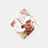 Paard Verjaardag Meisje Cowgirl Roze Bloemen Party Servet (Hoek)