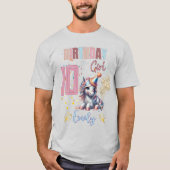 Paard Verjaardag Meisje Equestrian Party Design T-shirt (Voorkant)