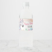 Paard Verjaardagsfeest Waterfles Label Waterfles Etiket (Voorkant)