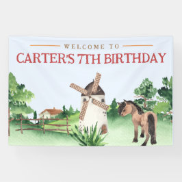 Paard Verjaardagsfeestbanner - Pony Verjaardagsban Spandoek