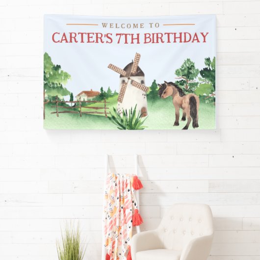 Paard Verjaardagsfeestbanner - Pony Verjaardagsban Spandoek (Insitu)
