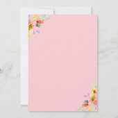 Paard Verjaardagsfeestje Bloemen Pony Roze Kaart (Achterkant)