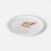 Paard Verjaardagsfeestje Roze Bloemen Papier Bord (Gekanteld)