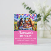 Paard verjaardagsfeestje uitnodiging briefkaart (Staand voorkant)