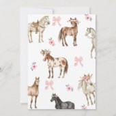 Paard verjaardagsfeestje uitnodiging, Meisje paard Kaart (Achterkant)