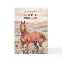 Paard verjaardagskaart voor vrouwen