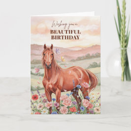 Paard verjaardagskaart voor vrouwen kaart