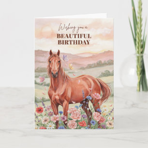 Paard verjaardagskaart voor vrouwen kaart