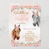 Paard verjaardagsuitnodiging kaart (Voorkant / Achterkant)