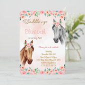 Paard verjaardagsuitnodiging kaart (Staand voorkant)