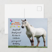Paard verjaardagswensen briefkaart (Voorkant / Achterkant)