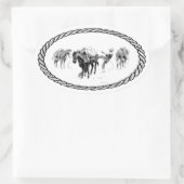 Paard Verpakking Euro Stijl Ovale Sticker (Tas)