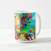 Paard versierd met bloemen koffiemok (Voorkant rechts)