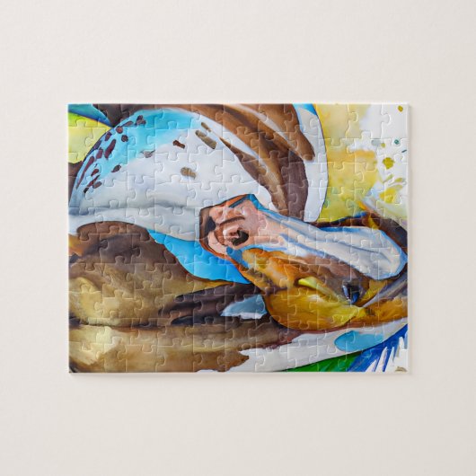 Paard verven legpuzzel (Horizontaal)