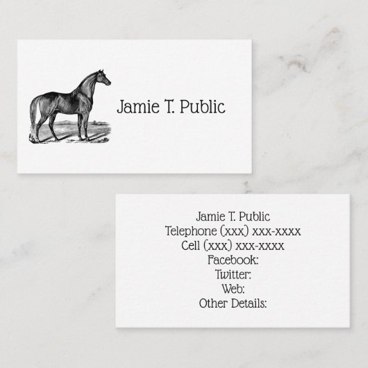 paard visitekaartje (Voorkant / Achterkant)