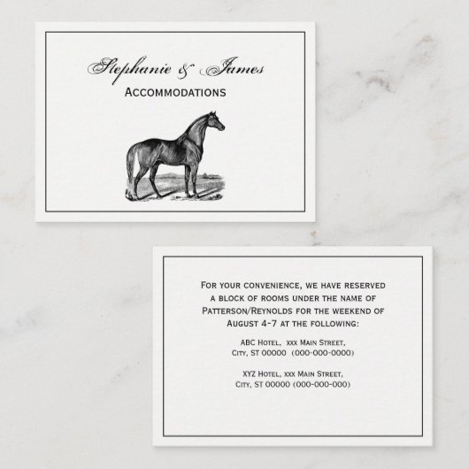  paard visitekaartje (Voorkant / Achterkant)