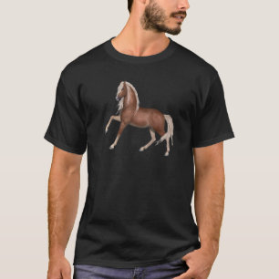 Paard vlasachtig kastanjebruin paard ruitersport t-shirt