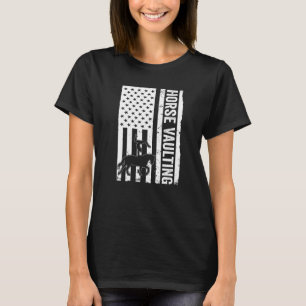 Paard Voltigeur USA Vlag Voltige Paarden T-shirt