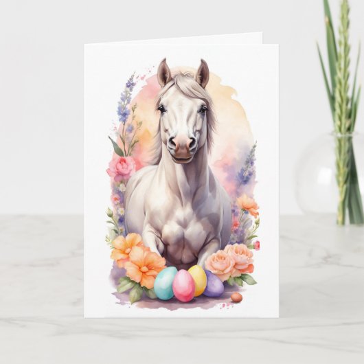 Paard voor Pasen Feestdagen Kaart (Voorkant)