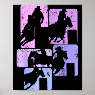 Paard voor vatrace Vatracer Rodeo Cowgirl Vrouw Poster