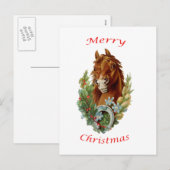Paard Vrolijk Kerstfeest Feestdagenkaart (Voorkant / Achterkant)