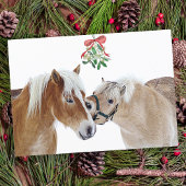 Paard Vrolijk Kerstmis Mistletoe Equine Leuke Pony Feestdagenkaart