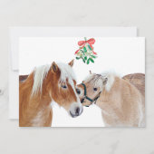 Paard Vrolijk Kerstmis Mistletoe Equine Leuke Pony Feestdagenkaart (Voorkant)