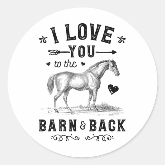 Paard waar ik van hou... ronde sticker (Voorkant)