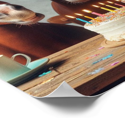 Paard Wall Art, Paard Verjaardagsfeest, Grappig Pa Poster (Hoek)