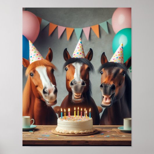 Paard Wall Art, Paard Verjaardagsfeest, Grappig Pa Poster (Voorkant)