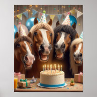 Paard Wall Art, Paard Verjaardagsfeest, Grappig Pa