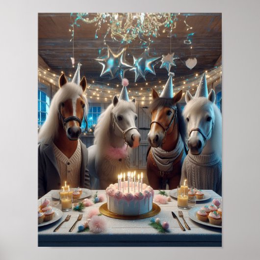 Paard Wall Art, Paard Verjaardagsfeest, Grappig Pa Poster (Voorkant)