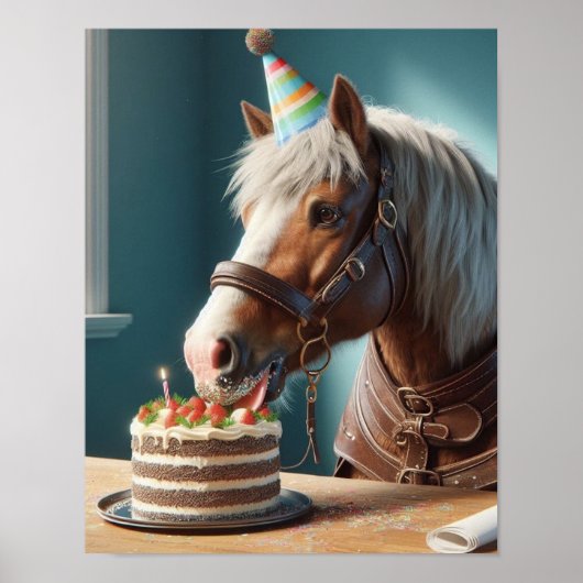 Paard Wall Art, Paard Verjaardagsfeest, Grappig Pa Poster (Voorkant)