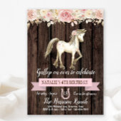 Paard Waterverf Bloemenmeisje Pony Verjaardagsfees Kaart