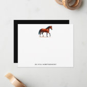 Paard Waterverf Persoonlijk Notitiekaartje (Voorkant / Achterkant in situ)