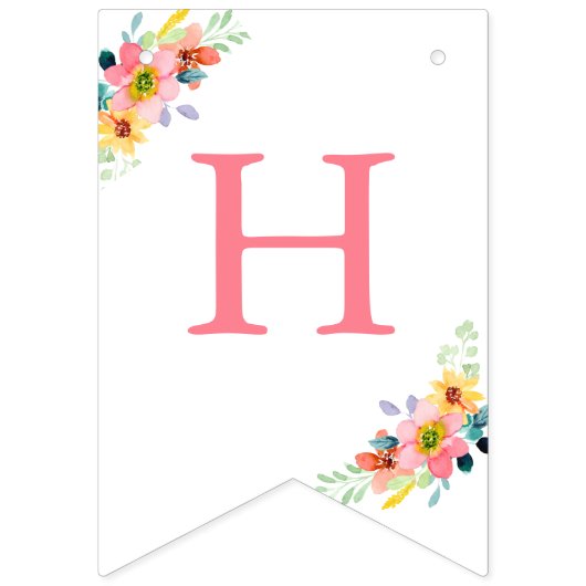 Paard Waterverf Verjaardagsfeest Pony Vlaggetjes (Tweede vlag)